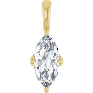 18K Yellow Gold 14x7 mm Marquise Pendant Mounting