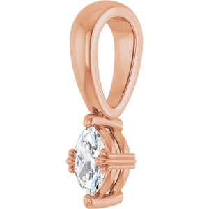 18K Rose Gold 5x3 mm Marquise Pendant Mounting – image 3