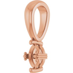 18K Rose Gold 5x3 mm Marquise Pendant Mounting – image 4