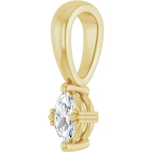 10K Yellow Gold 5x3 mm Marquise Pendant Mounting – image 3
