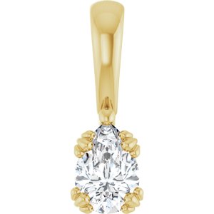 10K Yellow Gold 6.5x4.5 mm Pear Pendant Mounting