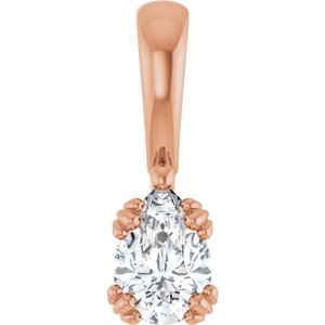 14K Rose Gold 6.5x4.5 mm Pear Pendant Mounting
