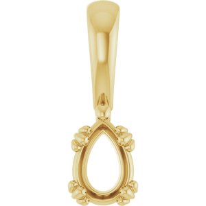 18K Yellow Gold 6.5x4.5 mm Pear Pendant Mounting – image 2