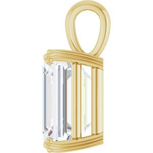10K Yellow Gold 14x12 mm Emerald Pendant Mounting – image 5