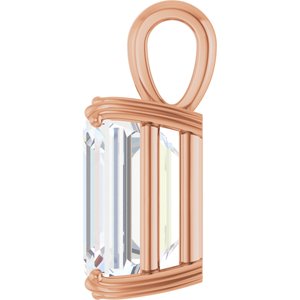 18K Rose Gold 14x12 mm Emerald Pendant Mounting – image 5