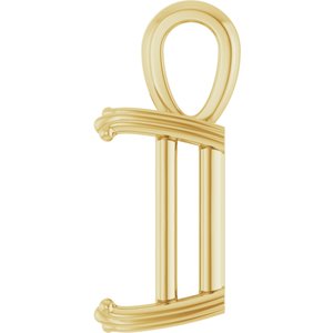 14K Yellow Gold 14x12 mm Emerald Pendant Mounting – image 6