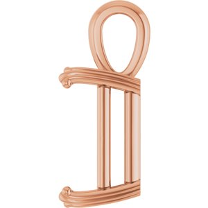 14K Rose Gold 14x12 mm Emerald Pendant Mounting – image 6