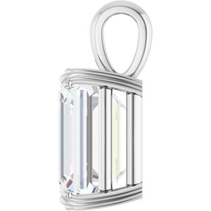 14K X1 White Gold 14x12 mm Emerald Pendant Mounting – image 5