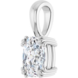 18K White Gold 8.5x6.5 mm Elongated Cushion Pendant Mounting – image 3