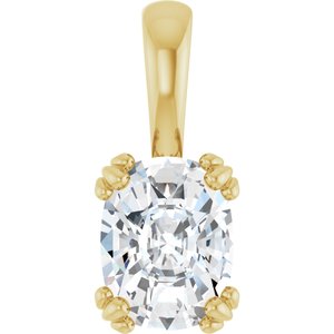 14K Yellow Gold 8.5x6.5 mm Elongated Cushion Pendant Mounting