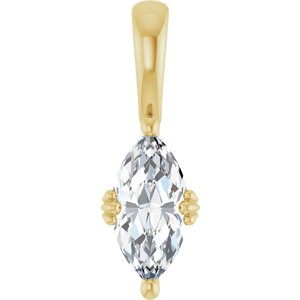 10K Yellow Gold 10x5 mm Marquise Pendant Mounting