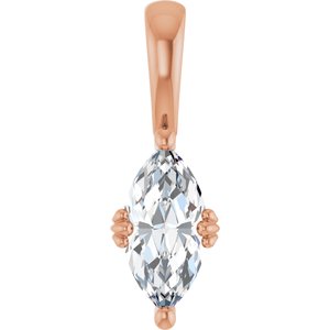 18K Rose Gold 10x5 mm Marquise Pendant Mounting