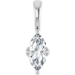 18K White Gold 10x5 mm Marquise Pendant Mounting