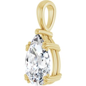 14K Yellow Gold 14x9 mm Pear Pendant Mounting – image 3