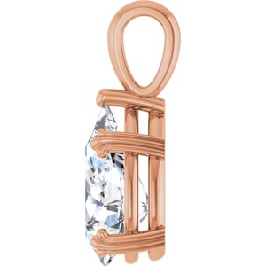 10K Rose Gold 14x9 mm Pear Pendant Mounting – image 5