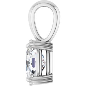14K X1 White Gold 8.5x6.5 mm Elongated Cushion Pendant Mounting – image 5