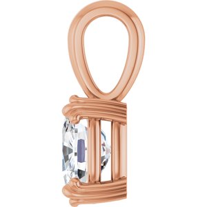 18K Rose Gold 8.5x6.5 mm Elongated Cushion Pendant Mounting – image 5