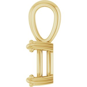 14K Yellow Gold 8.5x6.5 mm Elongated Cushion Pendant Mounting – image 6