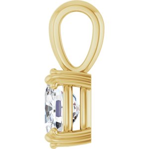 18K Yellow Gold 8.5x6.5 mm Elongated Cushion Pendant Mounting – image 5