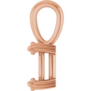 18K Rose Gold 8.5x6.5 mm Elongated Cushion Pendant Mounting – image 6