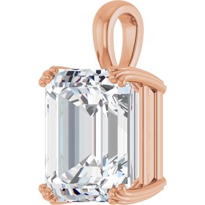 18K Rose Gold 14x12 mm Emerald Pendant Mounting – image 3