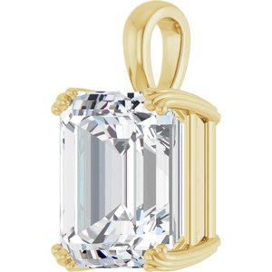 18K Yellow Gold 14x12 mm Emerald Pendant Mounting – image 3