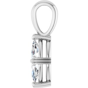 14K White Gold 10x5 mm Marquise Pendant Mounting – image 5