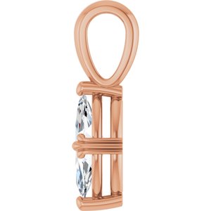 18K Rose Gold 10x5 mm Marquise Pendant Mounting – image 5