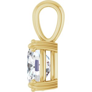 10K Yellow Gold 10x8 mm Elongated Cushion Pendant Mounting – image 5