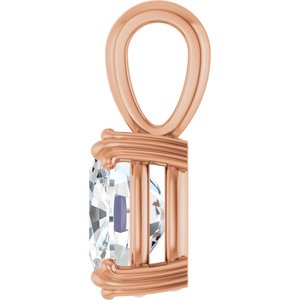 10K Rose Gold 10x8 mm Elongated Cushion Pendant Mounting – image 5