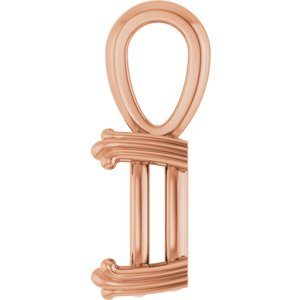 10K Rose Gold 10x8 mm Elongated Cushion Pendant Mounting – image 6