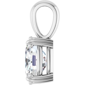 14K White Gold 10x8 mm Elongated Cushion Pendant Mounting – image 5