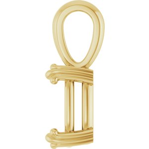 14K Yellow Gold 10x8 mm Elongated Cushion Pendant Mounting – image 6