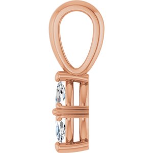 10K Rose Gold 7x3.5 mm Marquise Pendant Mounting – image 5