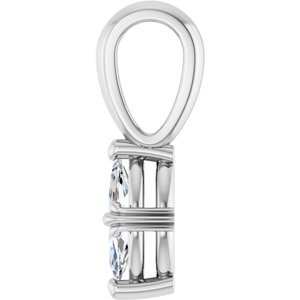 14K White Gold 7x3.5 mm Marquise Pendant Mounting – image 5