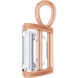 18K Rose Gold 16x12 mm Emerald Pendant Mounting – image 5