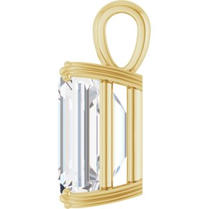14K Yellow Gold 16x12 mm Emerald Pendant Mounting – image 5