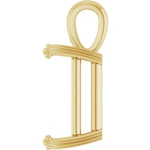 18K Yellow Gold 16x12 mm Emerald Pendant Mounting – image 6