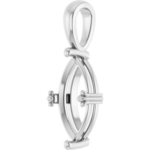 Sterling Silver 14x7 mm Marquise Pendant Mounting – image 4