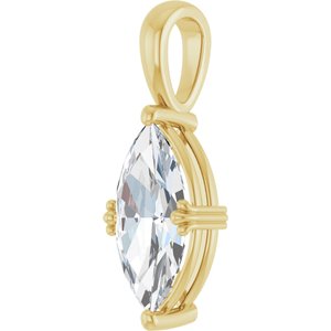 14K Yellow Gold 14x7 mm Marquise Pendant Mounting – image 3