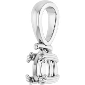 10K White Gold 6.5x4.5 mm Pear Pendant Mounting – image 4