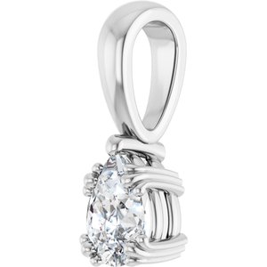 14K White Gold 6.5x4.5 mm Pear Pendant Mounting – image 3