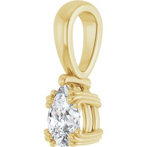 14K Yellow Gold 6.5x4.5 mm Pear Pendant Mounting – image 3
