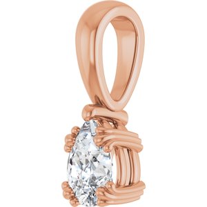 14K Rose Gold 6.5x4.5 mm Pear Pendant Mounting – image 3