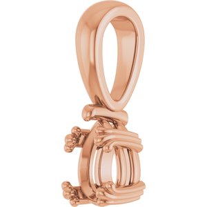 10K Rose Gold 6.5x4.5 mm Pear Pendant Mounting – image 4
