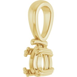 18K Yellow Gold 6.5x4.5 mm Pear Pendant Mounting – image 4