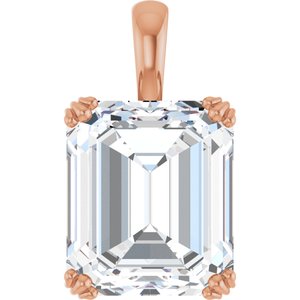 10K Rose Gold 14x12 mm Emerald Pendant Mounting