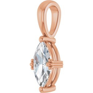 18K Rose Gold 10x5 mm Marquise Pendant Mounting – image 3