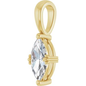 14K Yellow Gold 10x5 mm Marquise Pendant Mounting – image 3