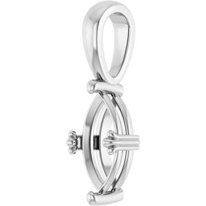 14K White Gold 10x5 mm Marquise Pendant Mounting – image 4